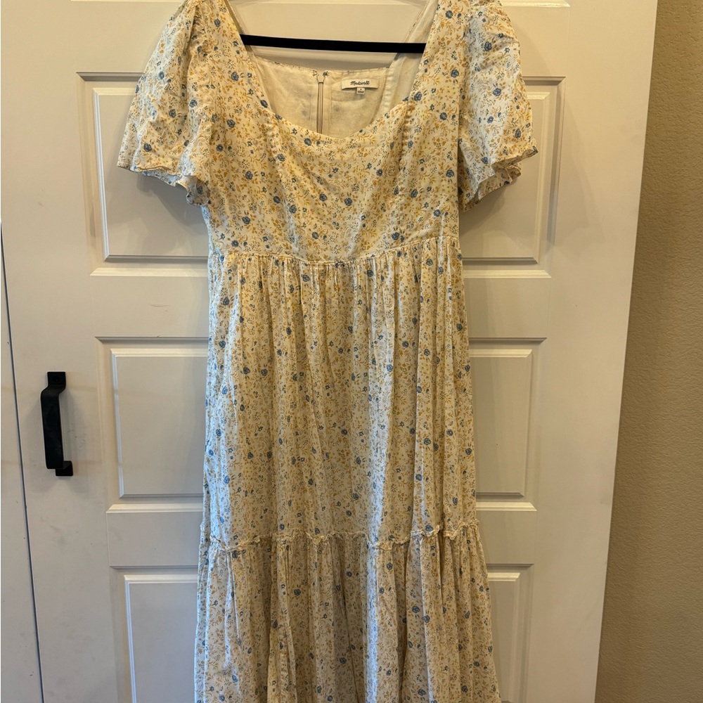 Madewell Cream Flutter Sleeve Sundress
